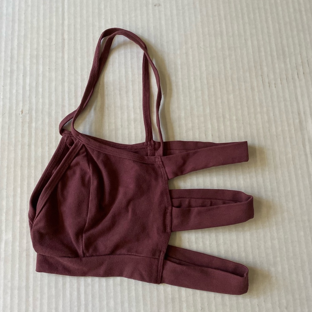 Soul Flower Organic Cotton Bralette Plum Burgundy Size S - Picture 5 of 11
